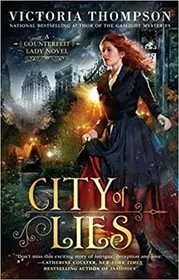 Book cover for "City of Lies" by Victoria Thompson