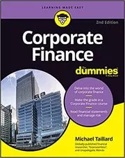 Book cover for "Corporate Finance For Dummies" by Michael Taillard