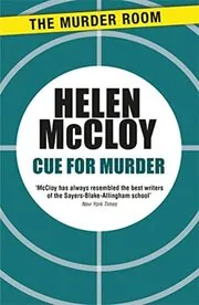 Book cover for "Cue for Murder" by Helen McCloy