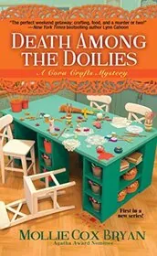 Book cover for "Death Among the Doilies" by Mollie Cox Bryan