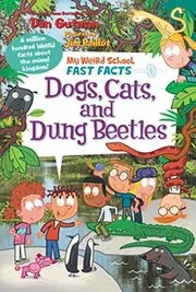 Book cover for "Dogs, Cats, and Dung Beetles" by Dan Gutman