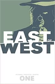 Book cover for "East of West Volume 1" by Jonathan Hickman