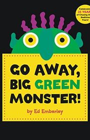 Book cover for "Go Away, Big Green Monster!" by Ed Emberley
