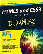Book cover for "HTML5 and CSS3 All-in-One For Dummies" by Andy Harris