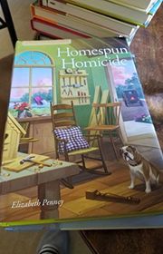 Book cover for "Homespun Homicide" by Elizabeth Penney