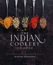 Book cover for "Indian Cookery Course" by Monisha Bharadwaj