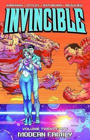 Book cover for "Invincible, Vol. 21: Modern Family" by Robert Kirkman