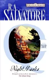 Book cover for "Night Masks" by R.A. Salvatore