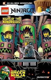 Book cover for "Night of the Nindroids" by Greg Farshtey