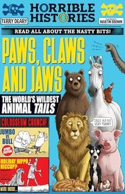 Book cover for "Paws, Claws and Jaws" by Terry Deary