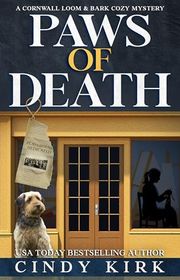 Book cover for "Paws of Death" by Cindy Kirk