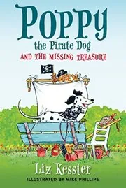 Book cover for "Poppy the Pirate Dog and the Missing Treasure" by Liz Kessler
