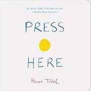 Book cover for "Press Here" by Herve Tullet