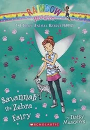 Book cover for "Savannah the Zebra Fairy" by Daisy Meadows