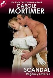 Book cover for "Scandal" by Carole Mortimer