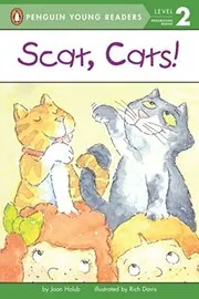 Book cover for "Scat, Cats!" by Joan Holub