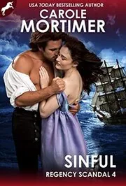 Book cover for "Sinful" by Carole Mortimer