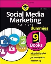 Book cover for "Social Media Marketing All-in-One For Dummies" by Michelle Krasniak