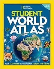 Book cover for "Student World Atlas" by National Geographic