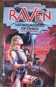 Book cover for "Swordsmistress of Chaos" by Robert Holdstock