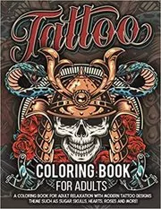 Book cover for "Tattoo Coloring Book for Adults" by Tattoo Coloring Press