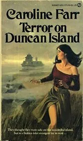 Book cover for "Terror on Duncan Island" by Carter Brown
