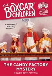 Book cover for "The Candy Factory Mystery" by Gertrude Chandler Warner