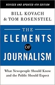 Book cover for "The Elements of Journalism" by Bill Kovach