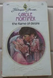 Book cover for "The Flame of Desire" by Carole Mortimer