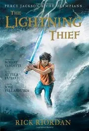 Book cover for "The Lightning Thief" by Rick Riordan