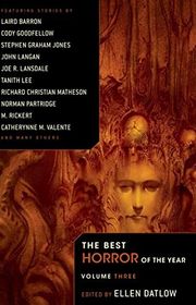 Book cover for "The Best Horror of the Year: Volume Three" by Paul Tremblay