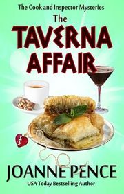 Book cover for "The Taverna Affair" by Joanne Pence