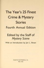 Book cover for "The Year's 25 Finest Crime and Mystery Stories 1996"
