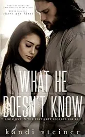 Book cover for "What He Doesn't Know" by Kandi Steiner