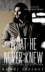 Book cover for "What He Never Knew" by Kandi Steiner